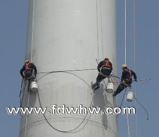 江蘇龍?jiān)礀|凌風(fēng)電場 80m風(fēng)機(jī)塔筒防腐補(bǔ)漆工程